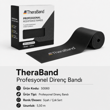 TheraBand Profesyonel Direnç Bandı 5,50 m - Siyah - 50060