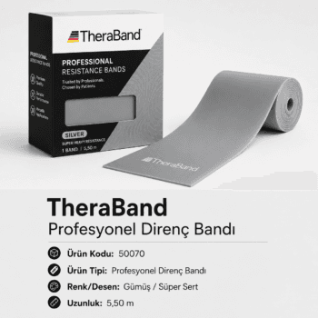 TheraBand Profesyonel Direnç Bandı 5,50 m - Gümüş - 50070