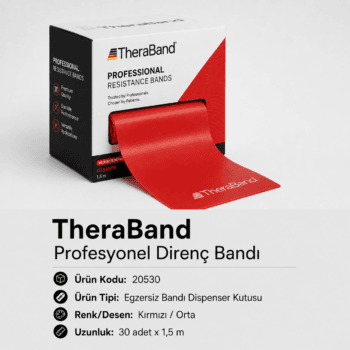 TheraBand Egzersiz Bandı Dispenser 30 adet X 1,5 m - Kırmızı - 20530