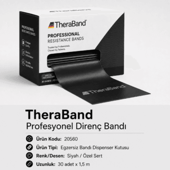 TheraBand Profesyonel Direnç Bandı Halka - Halka 7,6 cm X 20,5 cm Ekstra Sert, Siyah - 15446