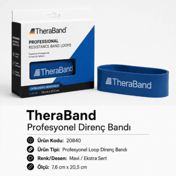 TheraBand Profesyonel Direnç Bandı Halka - Halka 7,6 cm x 20,5 cm - Mavi - 20840