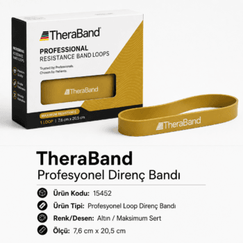 TheraBand Profesyonel Direnç Bandı Halka - Halka 7,6 cm X 20,5 cm Ekstra Sert, Altın - 15452