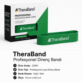 TheraBand Profesyonel Direnç Bandı Halka - Halka 7,6 cm x 30,5 cm - Yeşil - 20831