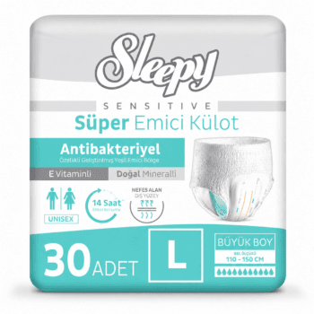 Sleepy Sensitive Emici Külot Yetişkin Bezi Large L 30 Adet