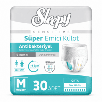 Sleepy Sensitive Emici Külot Yetişkin Bezi Medium M 30 Adet