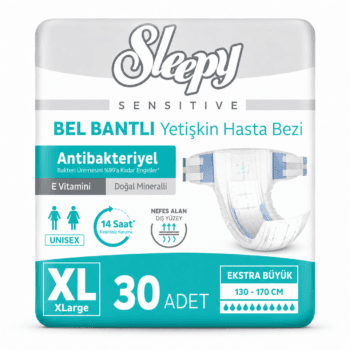 Sleepy Sensitive Bel Bantlı Yetişkin Hasta Bezi XLarge XL 30 Adet