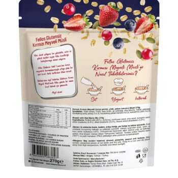 Fellas Glutensiz Müsli - Kırmızı Meyveli (270 g) - Görsel 6