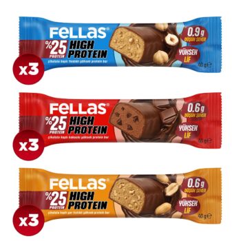 Alternative view of Fellas Çikolata Kaplı Yüksek Protein Bar (40 g) Karma Kutu 9 Adet