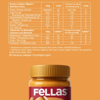 Fellas Kakaolu Fındık Kreması (315 g) + %100 Fıstık Ezmesi (300 g) - Görsel 7