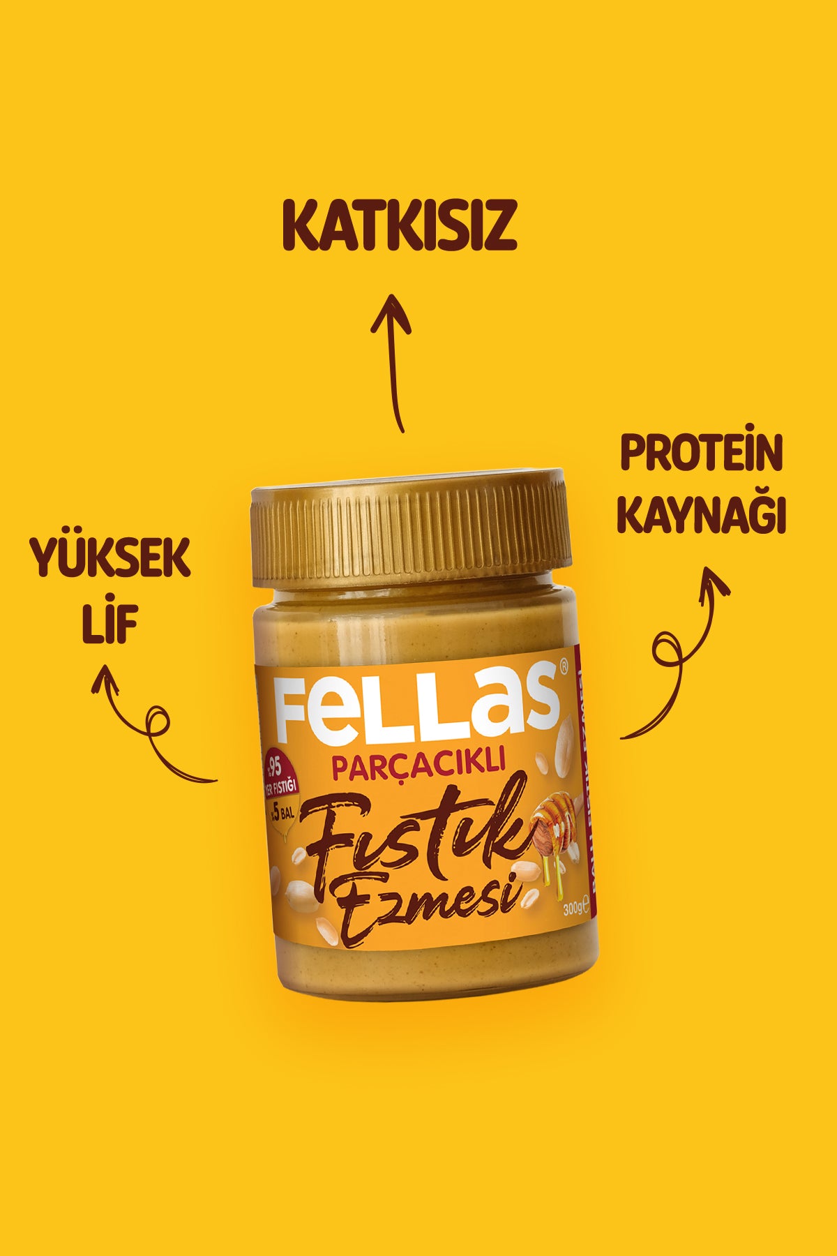 Fellas Ballı Fıstık Ezmesi (300 g) - Görsel 2