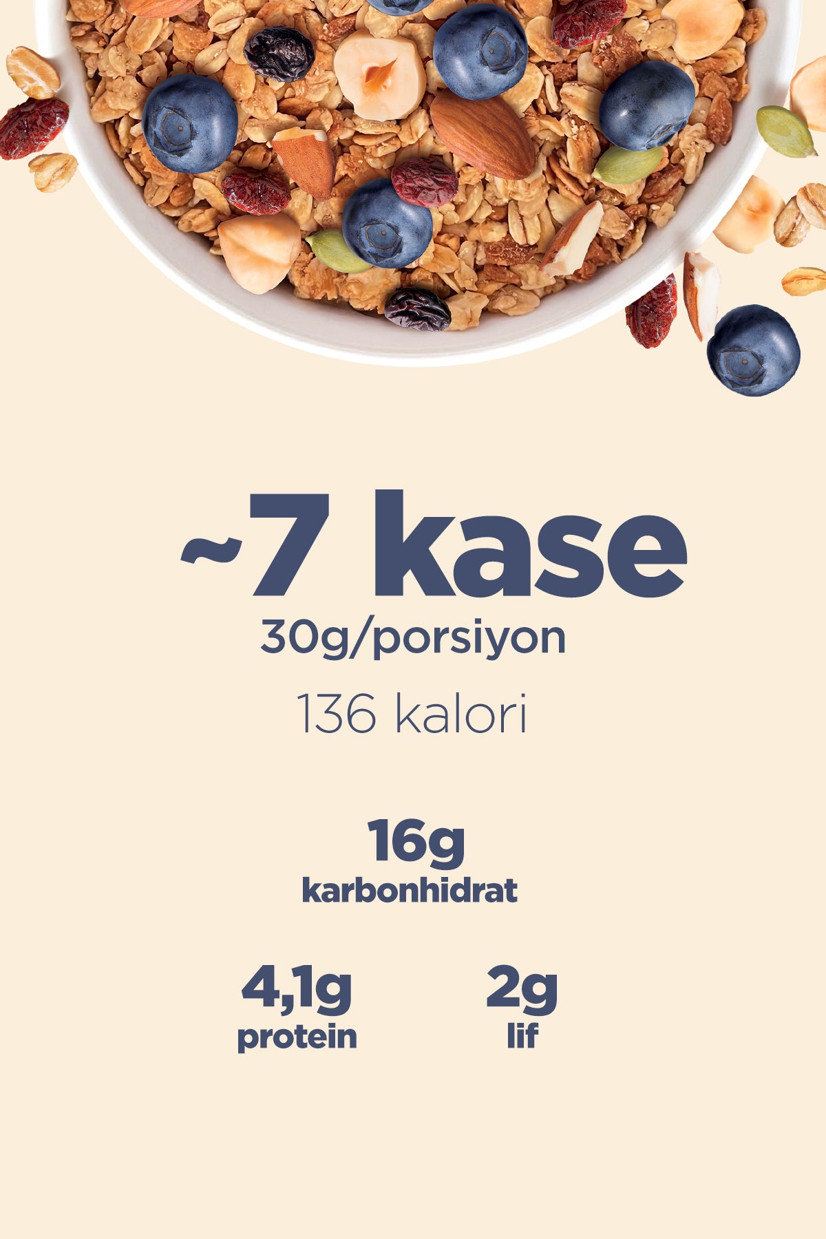 Fellas Granola - Yaban Mersini & Kuruyemiş (200 g) - Görsel 4