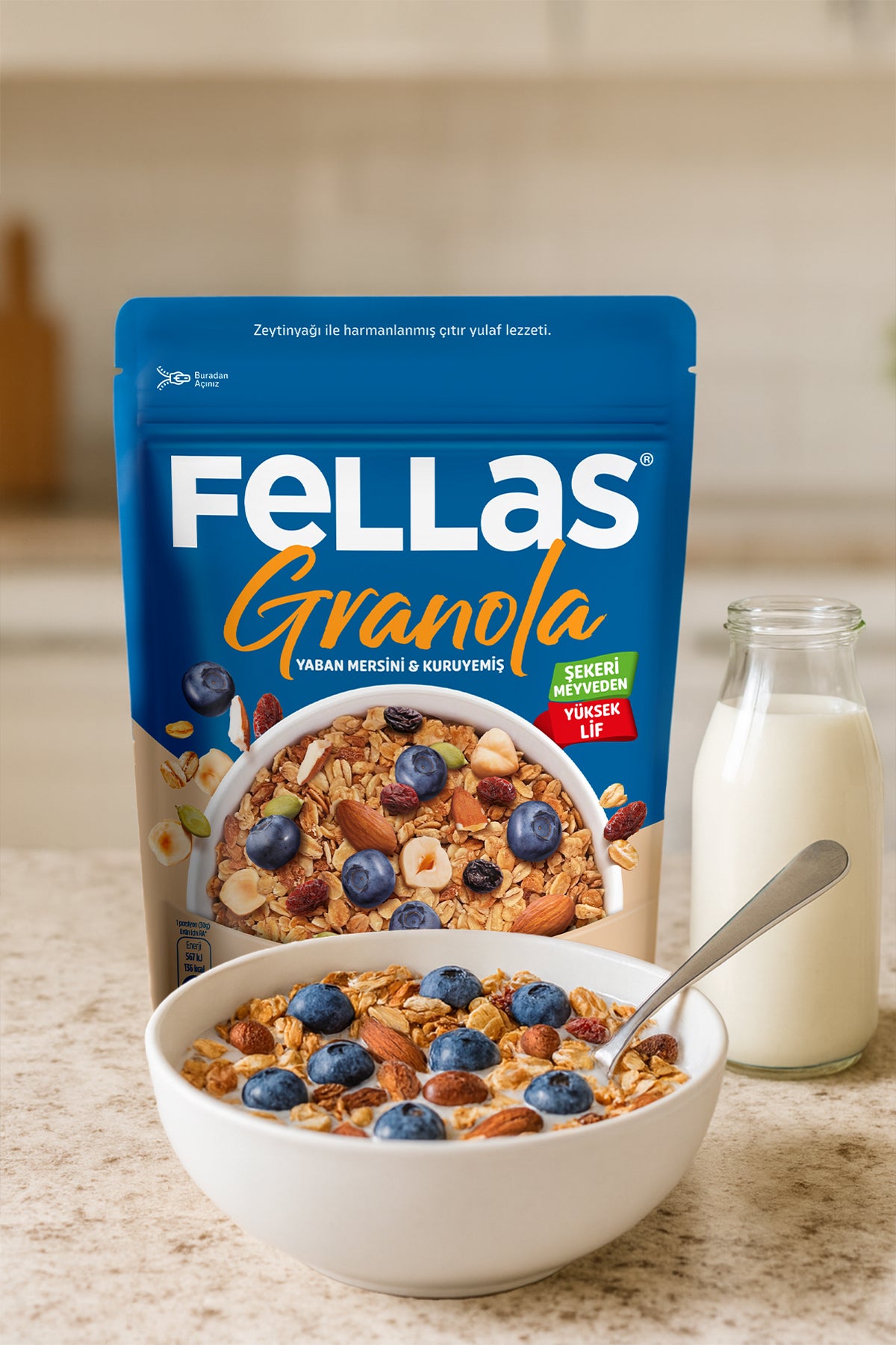Fellas Granola - Yaban Mersini & Kuruyemiş (200 g) - Görsel 2