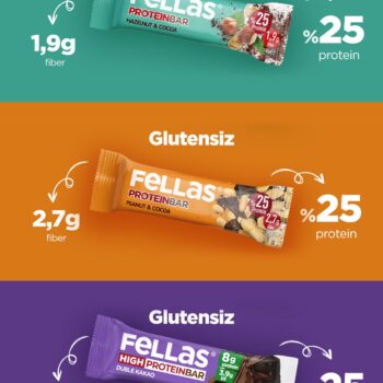Fellas Protein Bar 32 g Karma Kutu 12 Adet (3 Çeşit) - Görsel 3