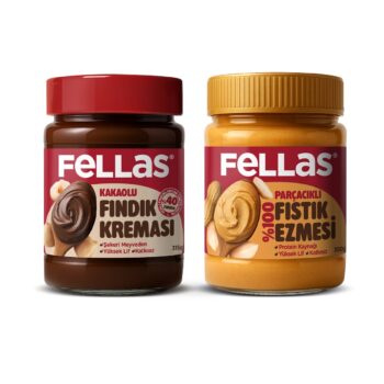 Fellas Kakaolu Fındık Kreması (315 g) + %100 Fıstık Ezmesi (300 g)