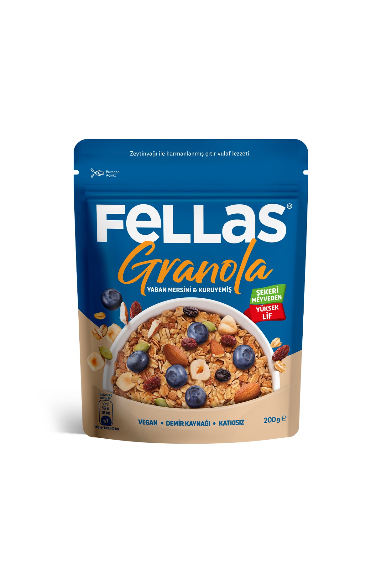 Fellas Granola - Yaban Mersini & Kuruyemiş (200 g)