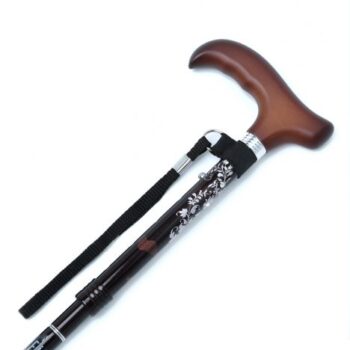 606SAW Kifidis Taşlı Katlanır Baston 9032-4 Siyah Desenli - Görsel 3
