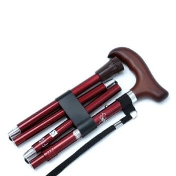 606SAW Kifidis Taşlı Katlanır Baston 9030-1 Bordo Desenli