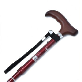 606SAW Kifidis Taşlı Katlanır Baston 9030-1 Bordo Desenli - Görsel 3