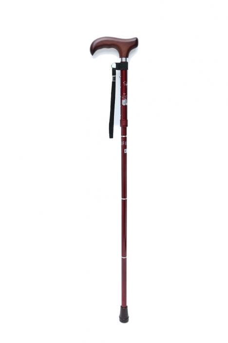 606SAW Kifidis Taşlı Katlanır Baston 9030-1 Bordo Desenli - Görsel 2