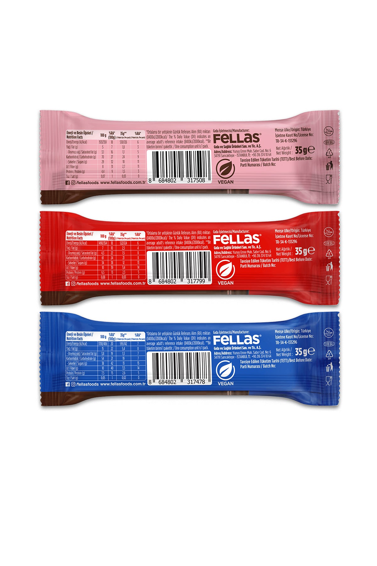 Fellas Choco - Çikolata Kaplı Meyve Bar (35 g) Karma Kutu 12 Adet - Görsel 6