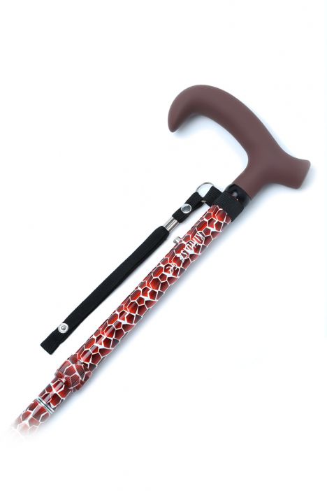 GB845 Kifidis Desenli Katlanır Baston Kırmızı Desenli - Görsel 3