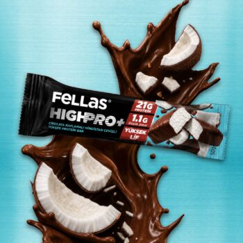 Fellas Çikolata Kaplı HighPro+ Protein Bar - Hindistan Cevizli (50 g) x 12 Adet