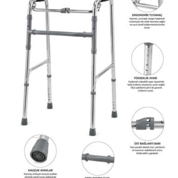 KY913LA Kifidis Katlanır Walker ALWK001 Metalik