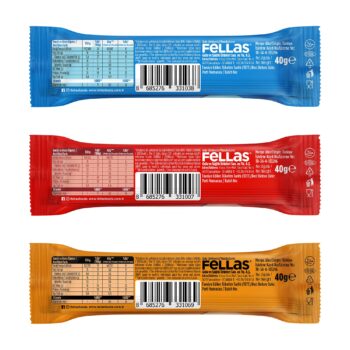 Fellas Çikolata Kaplı Yüksek Protein Bar (40 g) Karma Kutu 9 Adet - Görsel 3