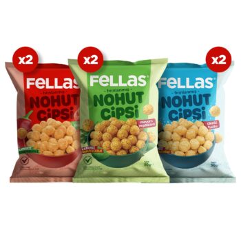 Fellas Nohut Cipsi 6’lı Mix: Mevsim Yeşillikli, Paprikalı, Deniz Tuzlu (50 g x 6)