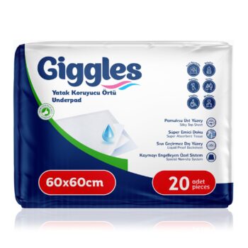 Giggles Bebek Bakım Örtüsü 60x60 Cm 20 Adet