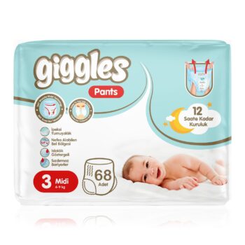 Giggles Pants Külotlu Bebek Bezi 3 Numara Midi Aylık Paket - 68 Adet