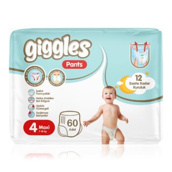 Giggles Pants Külotlu Bebek Bezi 4 Numara Maxi Aylık Paket - 90 Adet