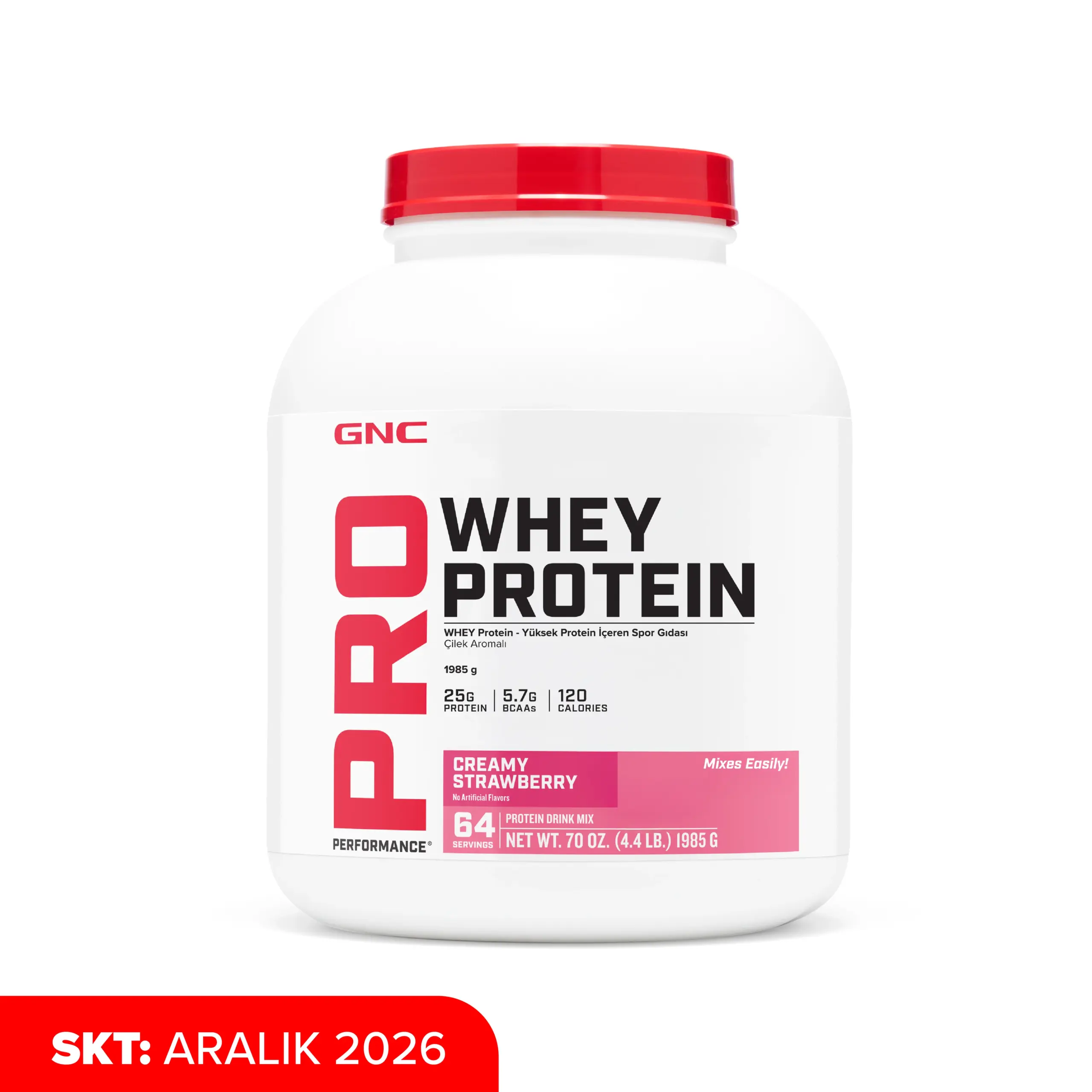 GNC PRO - Whey Protein - 1985 g (64 servis) - Çilek Aromalı
