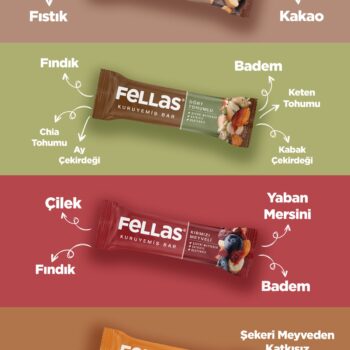 Fellas Kuruyemiş Bar Karma Kutu (30 g) 12 Adet, 4 Çeşit - Görsel 3