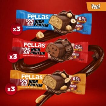Fellas Çikolata Kaplı Yüksek Protein Bar (40 g) Karma Kutu 9 Adet